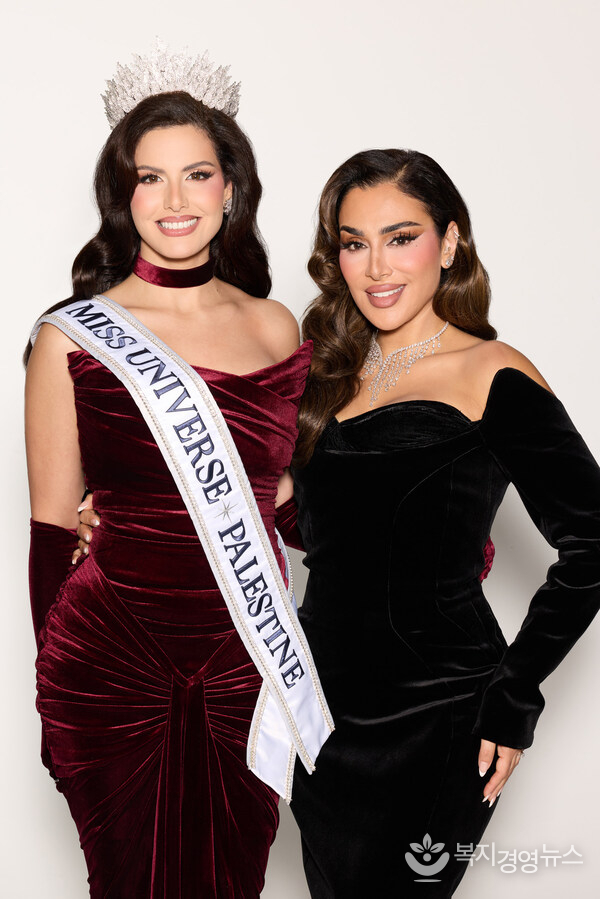 Nadeen Ayoub, Miss Palestine & Huda Kattan, Founder & CEO of Huda Beauty